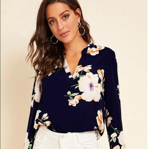 Shein long sleeve floral shirt